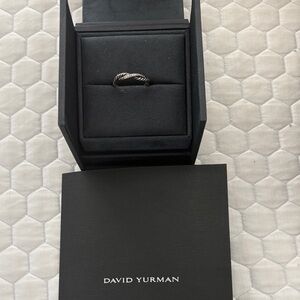 David Yurman Twisted Silver Band With Diamonds